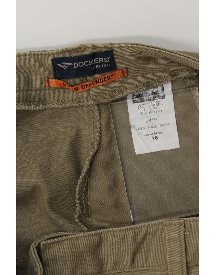 DOCKERS Womens Stain Defender Bermuda Shorts US 16 2XL W34  Khaki Cotton Vintage Dockers and Second-Hand Dockers from Messina Hembry 