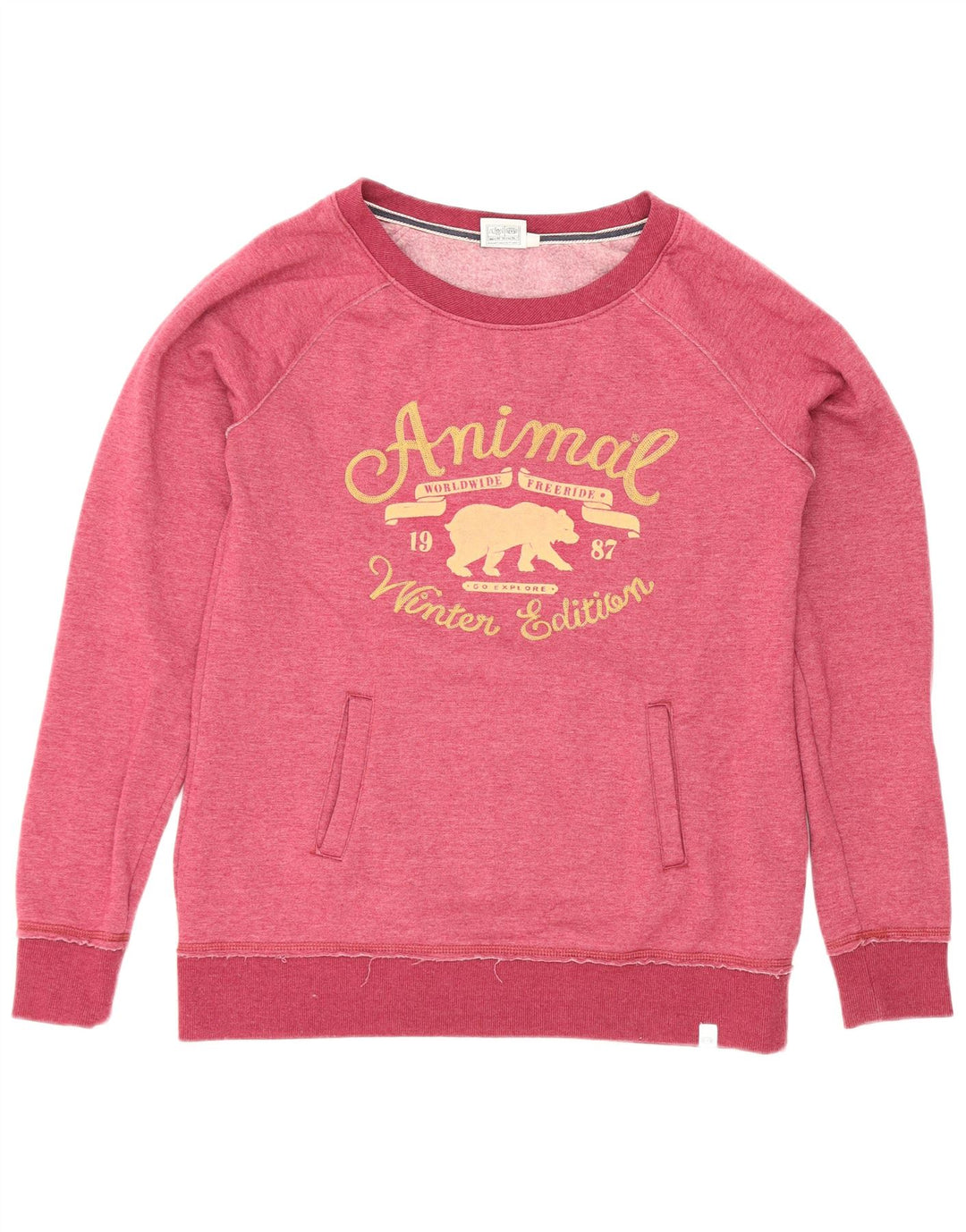 Suéter gráfico feminino Animal UK 12 poliéster rosa médio