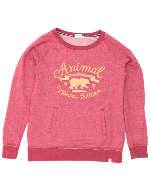 Suéter gráfico feminino Animal UK 12 poliéster rosa médio