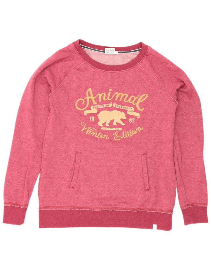 Suéter gráfico feminino Animal UK 12 poliéster rosa médio