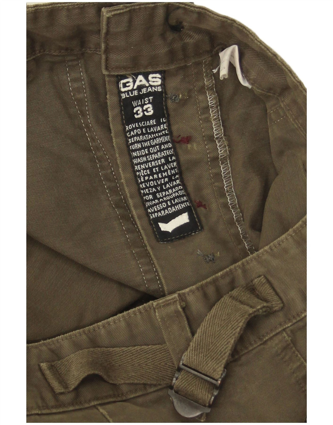 Calça cargo reta masculina Gas W33 L32 verde
