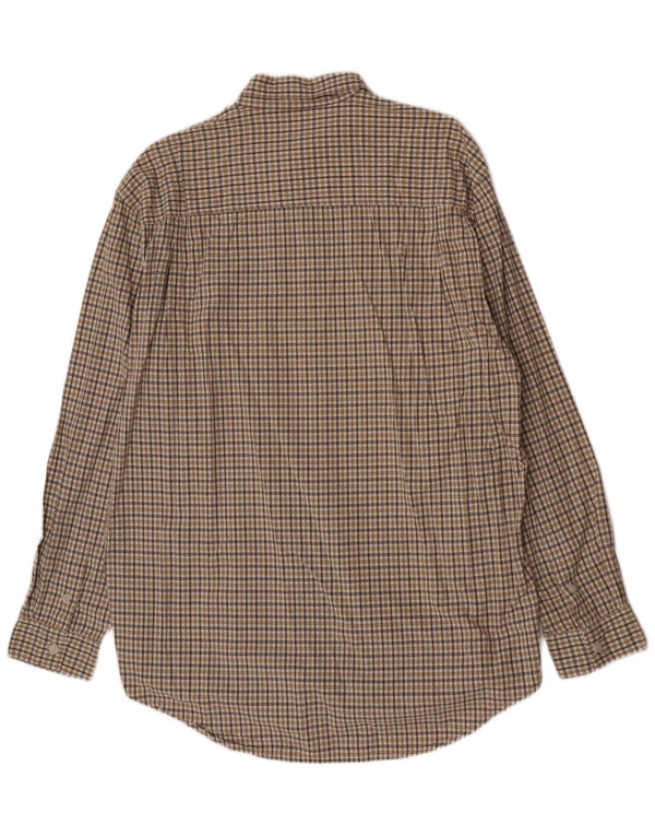 Camel Active Mens Camisa Regular Fit XL Bege Algodão Xadrez