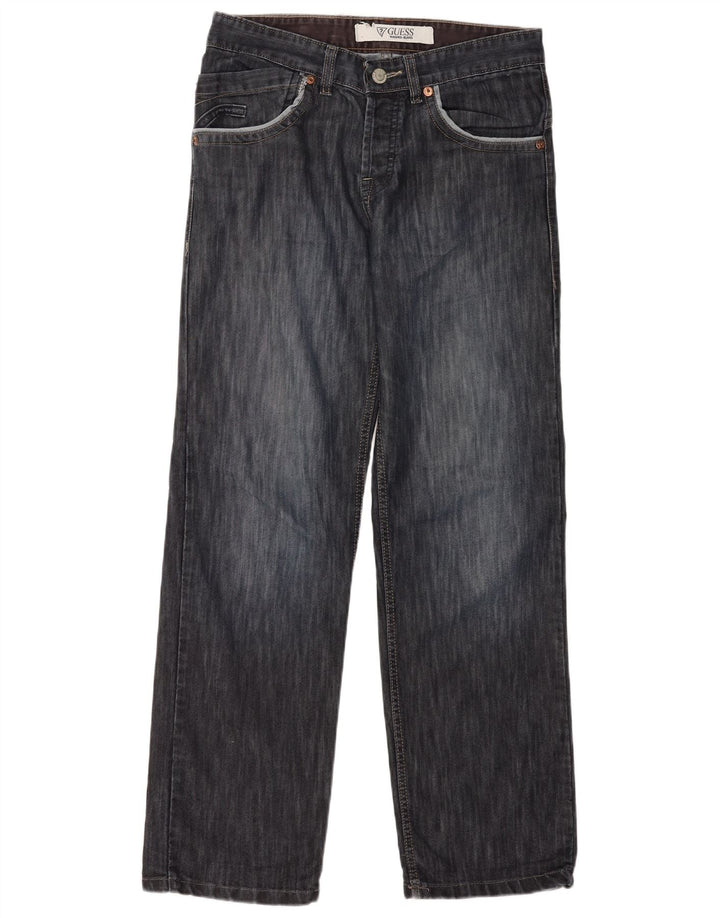 Guess Mens Straight Jeans W32 L32 Azul Marinho Algodão