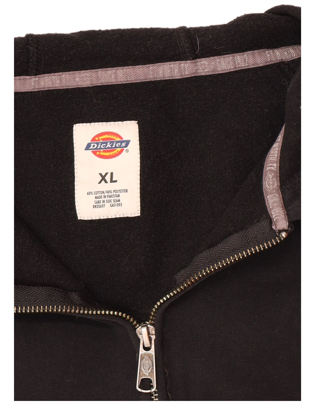 Suéter feminino Dickies com capuz e zíper UK 18 XL algodão preto