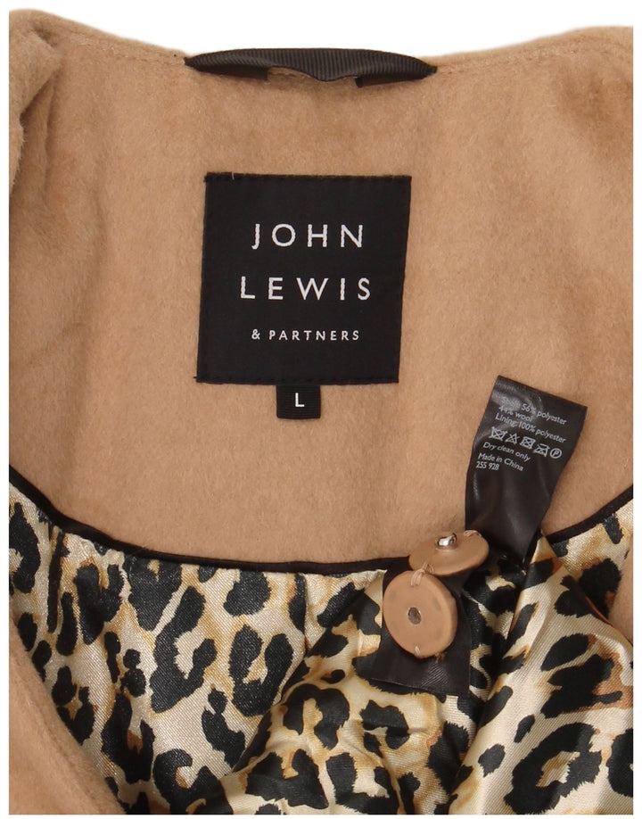Casaco feminino John Lewis manga 3/4 com peito duplo Reino Unido 16 grande bege