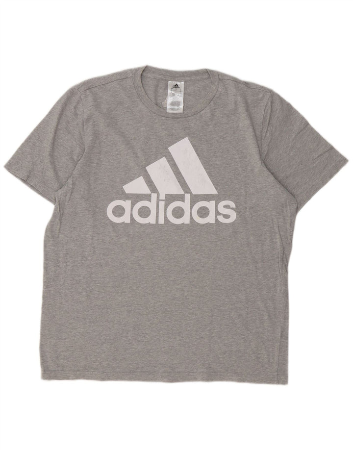 Camiseta Adidas Masculina Graphic Top Grande Algodão Cinza