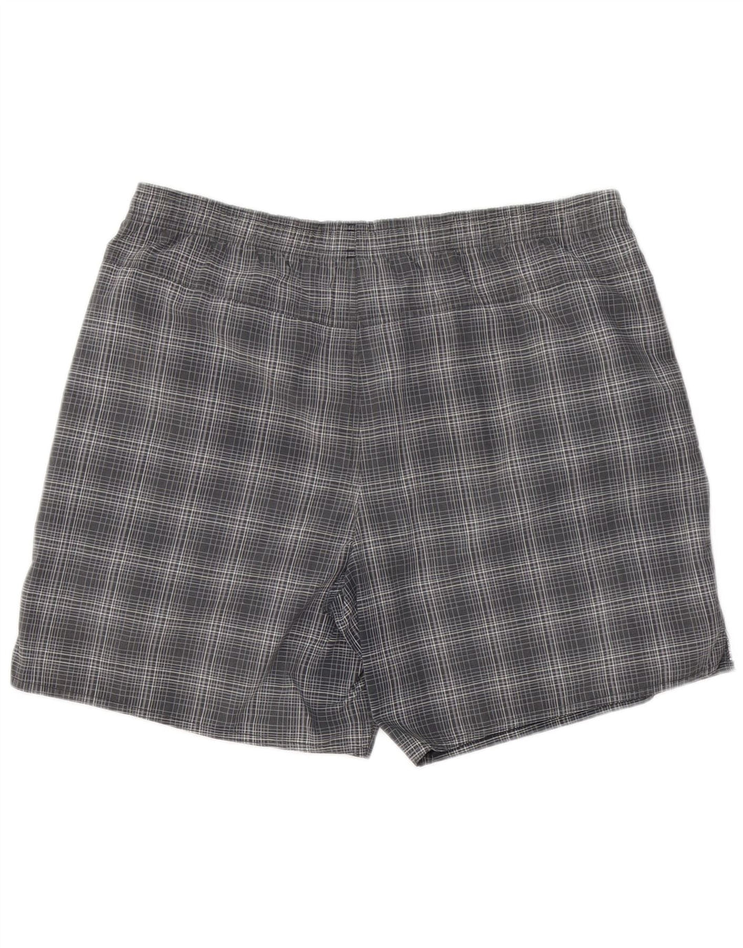 Shorts de banho masculinos ADIDAS grande poliéster xadrez cinza