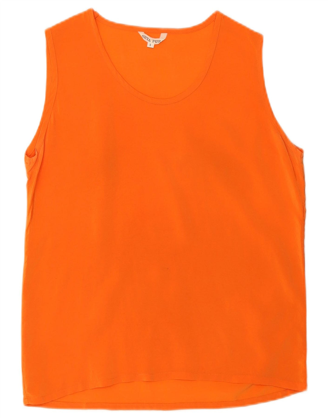 Colete feminino vintage Top UK 10 seda laranja pequena