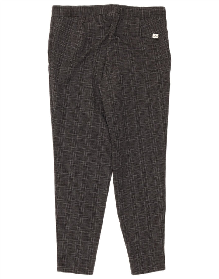 Calça Chino Masculina Jack & Jones Slim Grande Poliéster Xadrez Cinza
