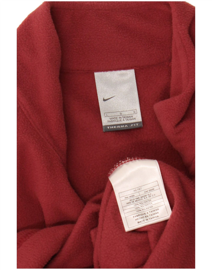 NIKE Masculino Therma-Fit Zip Neck Fleece Jumper Grande Borgonha Poliéster