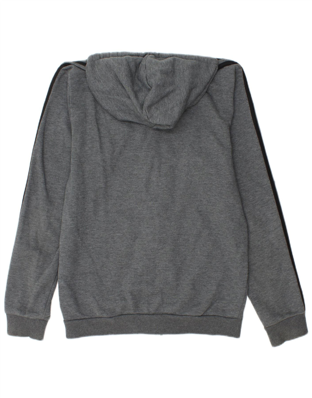 Adidas masculino zip moletom com capuz pequeno algodão cinza