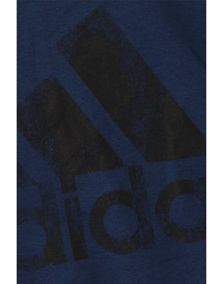 Adidas Mens Graphic Hoodie Jumper Médio Algodão Azul