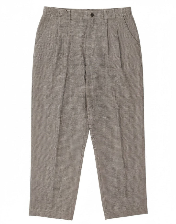 Calça cropped feminina LEE W32 L26 marrom houndstooth