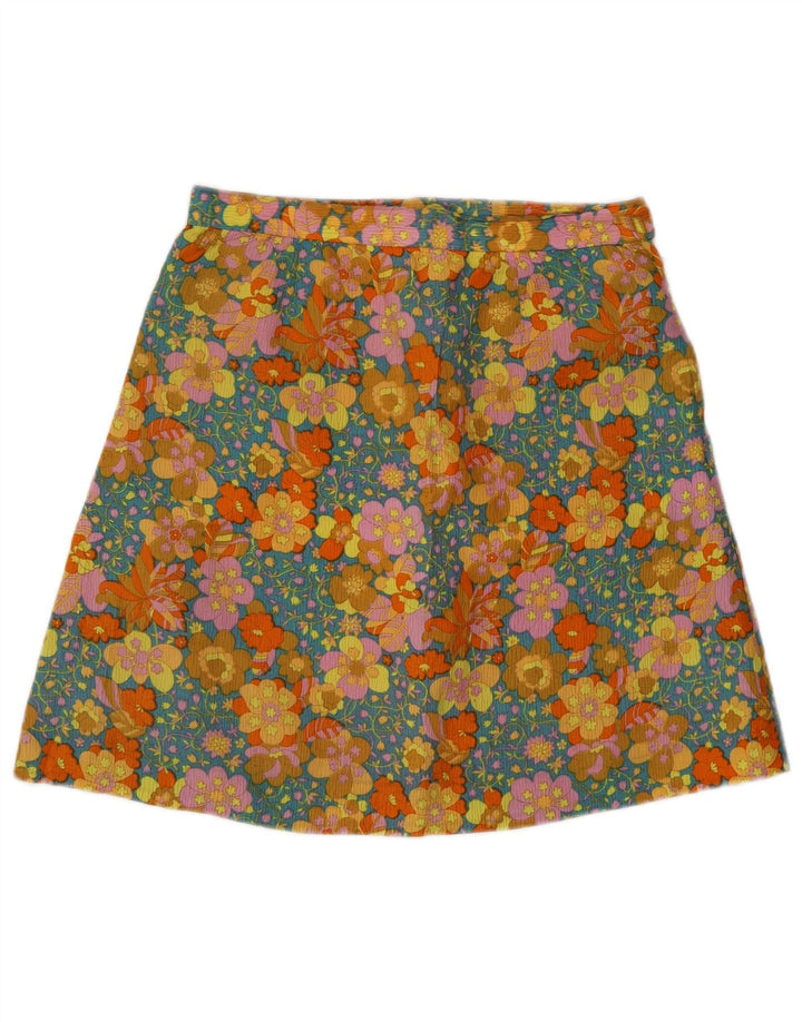 Saia feminina vintage linha A W26 pequena floral verde