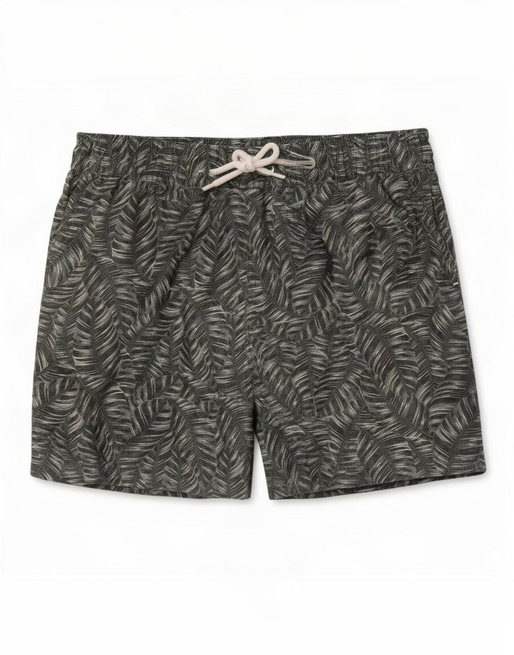Shorts de natação masculino Reiss pequeno poliéster floral verde