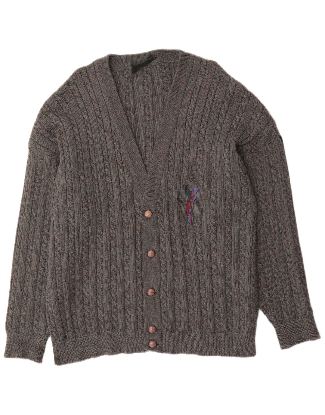 Suéter Cardigan Masculino Vintage XL Cinza