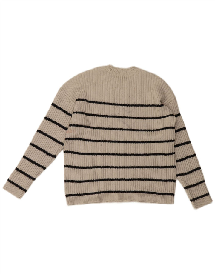 Suéter feminino Marks & Spencer com gola redonda UK 12 médio off white