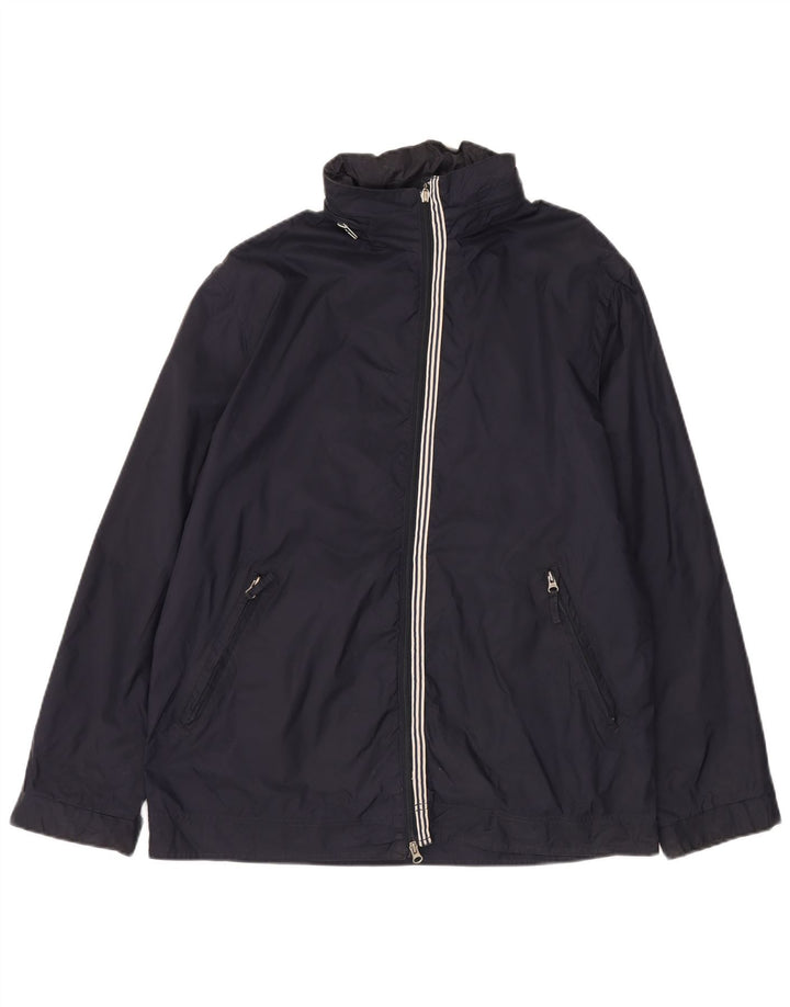 Jaqueta de chuva masculina Armani Jeans UK 40 grande azul marinho poliamida