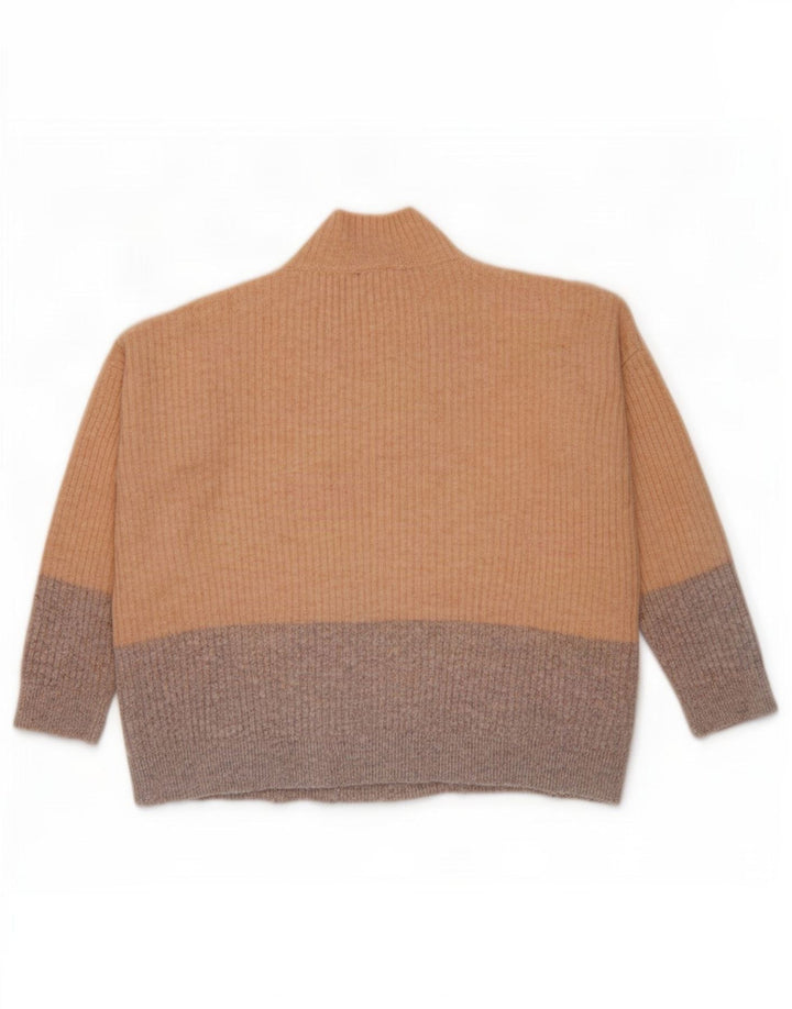 Suéter feminino Marks & Spencer com gola tartaruga Reino Unido 14 rosa médio