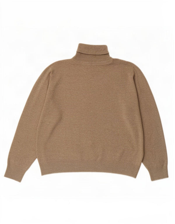 Suéter masculino Marks & Spencer com gola redonda, grande poliéster manchado marrom