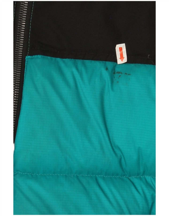 Jaqueta acolchoada feminina Superdry UK 12 poliéster colorblock turquesa médio