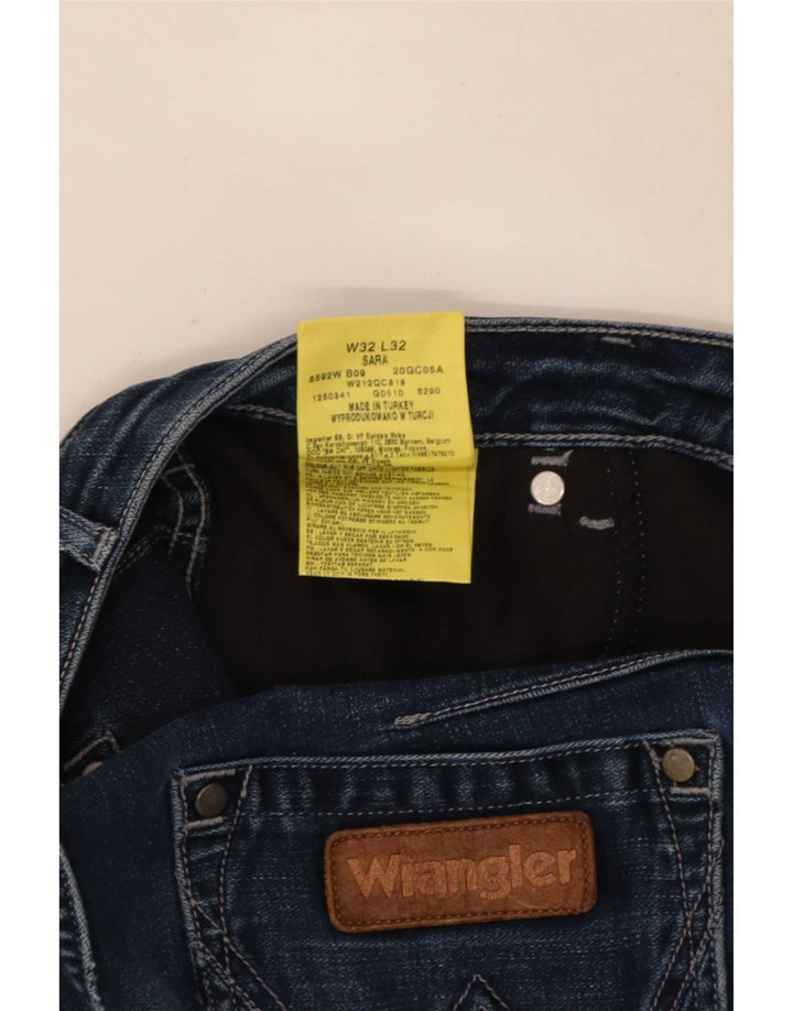 Wrangler feminino Sara Straight Jeans W32 L32 azul algodão