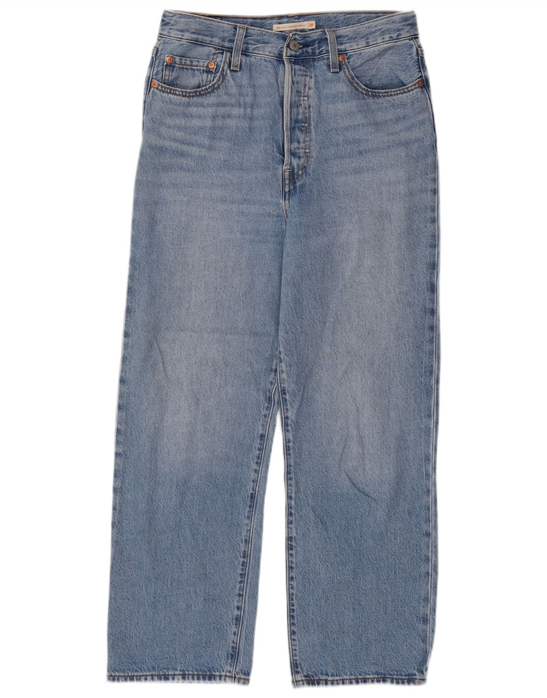 Jeans feminino Levi's Ribcage Straight W28 L27 Azul Algodão