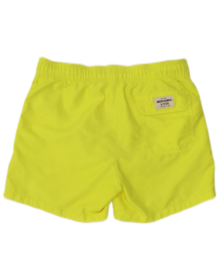 Shorts de natação masculino Abercrombie & Fitch poliéster amarelo médio