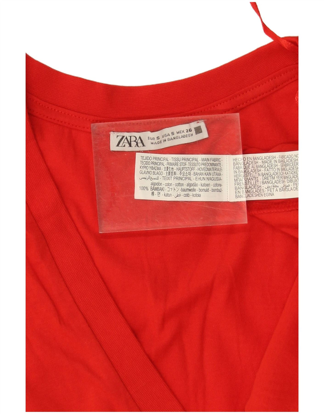 Zara Womens Oversized T-Shirt Top UK 10 Pequeno Algodão Vermelho