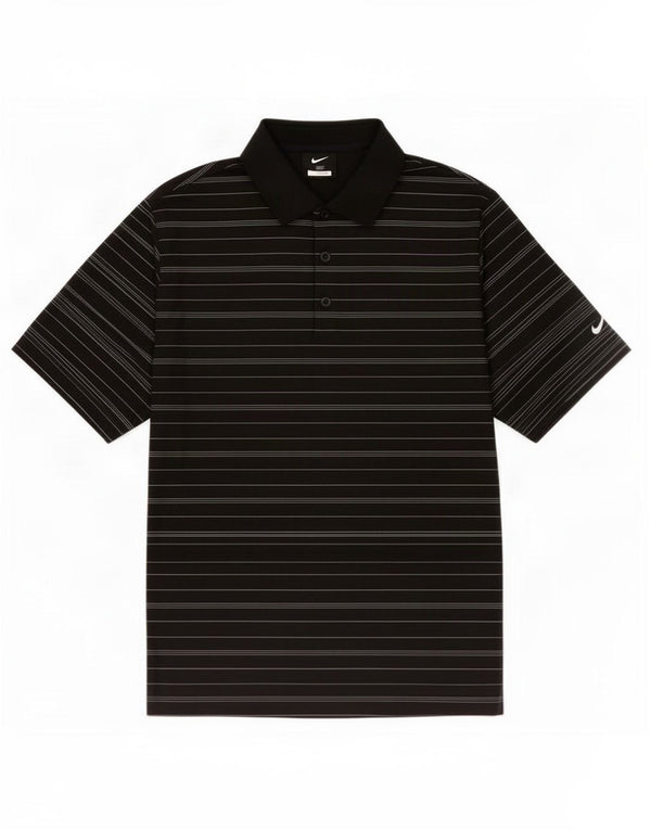 Camisa polo masculina Nike UK 36/38 pequena listrada preta de poliéster