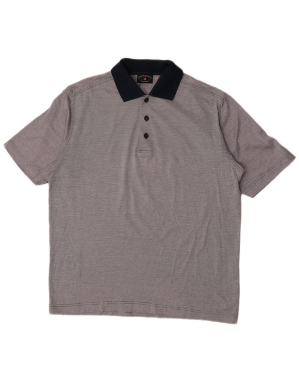 Camisa polo masculina Amerigo Vespucci grande cinza colorblock algodão