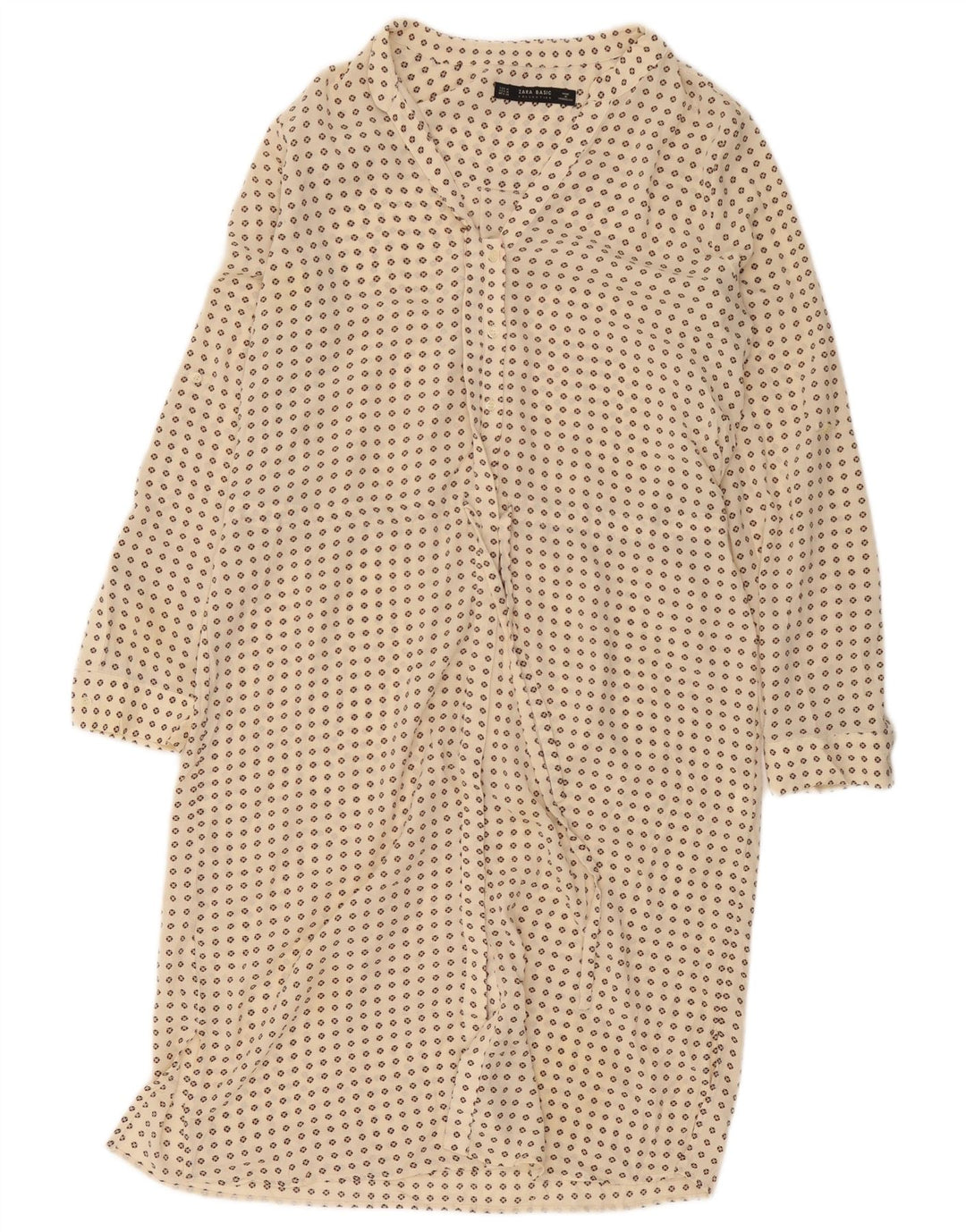 Vestido camisa feminino Zara Reino Unido 14 médio bege manchado