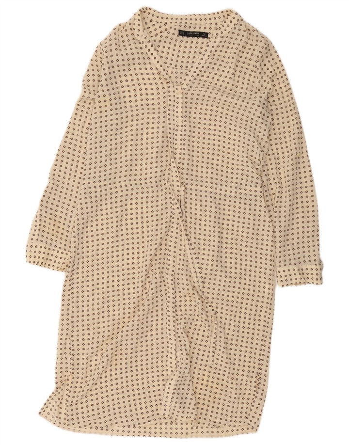 Vestido camisa feminino Zara Reino Unido 14 médio bege manchado