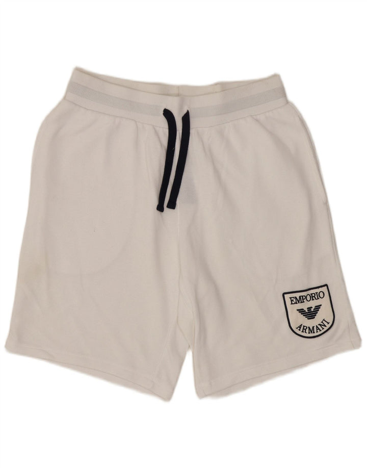 Shorts esportivos masculinos EMPORIO ARMANI médio algodão branco
