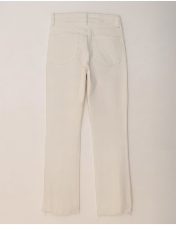 Calça jeans reta feminina Zara EU 36 XS W26 L26 algodão branco