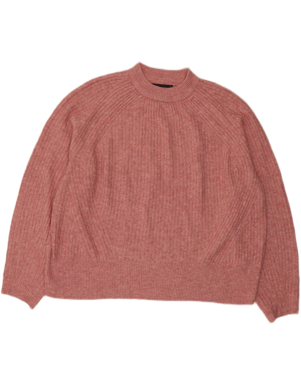 Suéter feminino Marks & Spencer com gola redonda e gola redonda UK 18 XL rosa