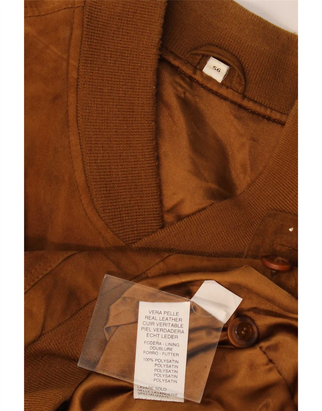 Jaqueta bomber masculina vintage de camurça IT 56 3XL couro marrom