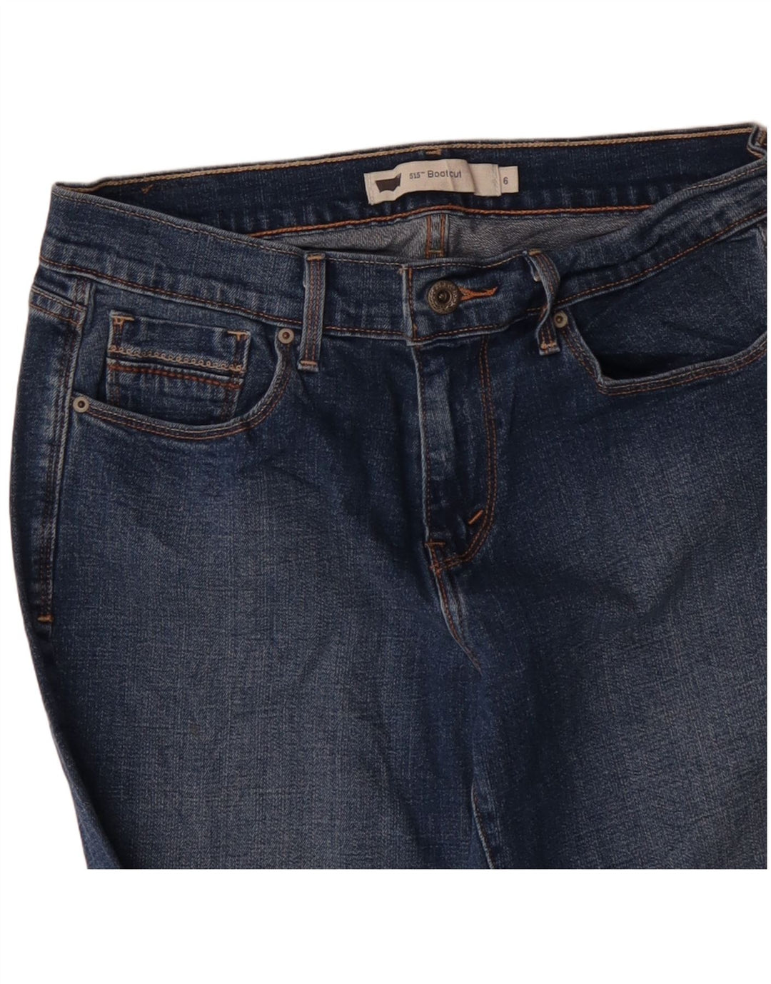 Levi's feminino 515 bootcut jeans US 6 médio W30 L31 algodão azul