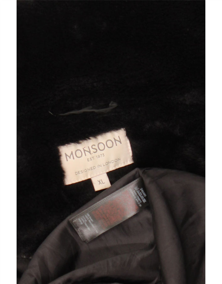 Casaco acolchoado feminino MONSOON UK 18 XL preto nylon