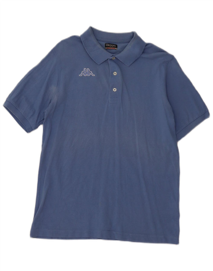 Camisa polo masculina Kappa algodão azul médio