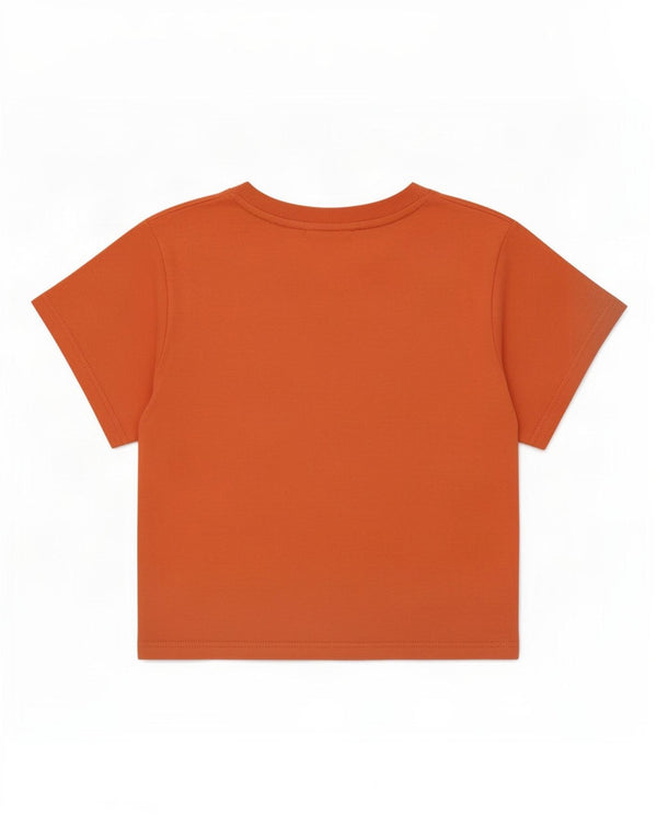 Camiseta feminina Fila Crop Graphic UK 14 grande algodão laranja