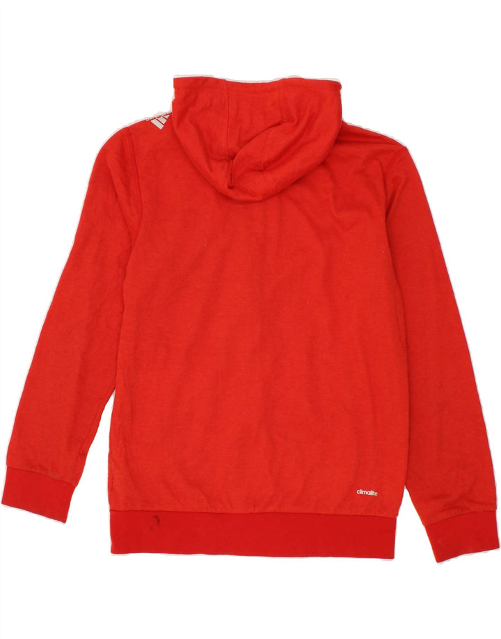 ADIDAS Mens Climalite Zip Hoodie Sweater Medium Red Cotton Vintage Adidas and Second-Hand Adidas from Messina Hembry 