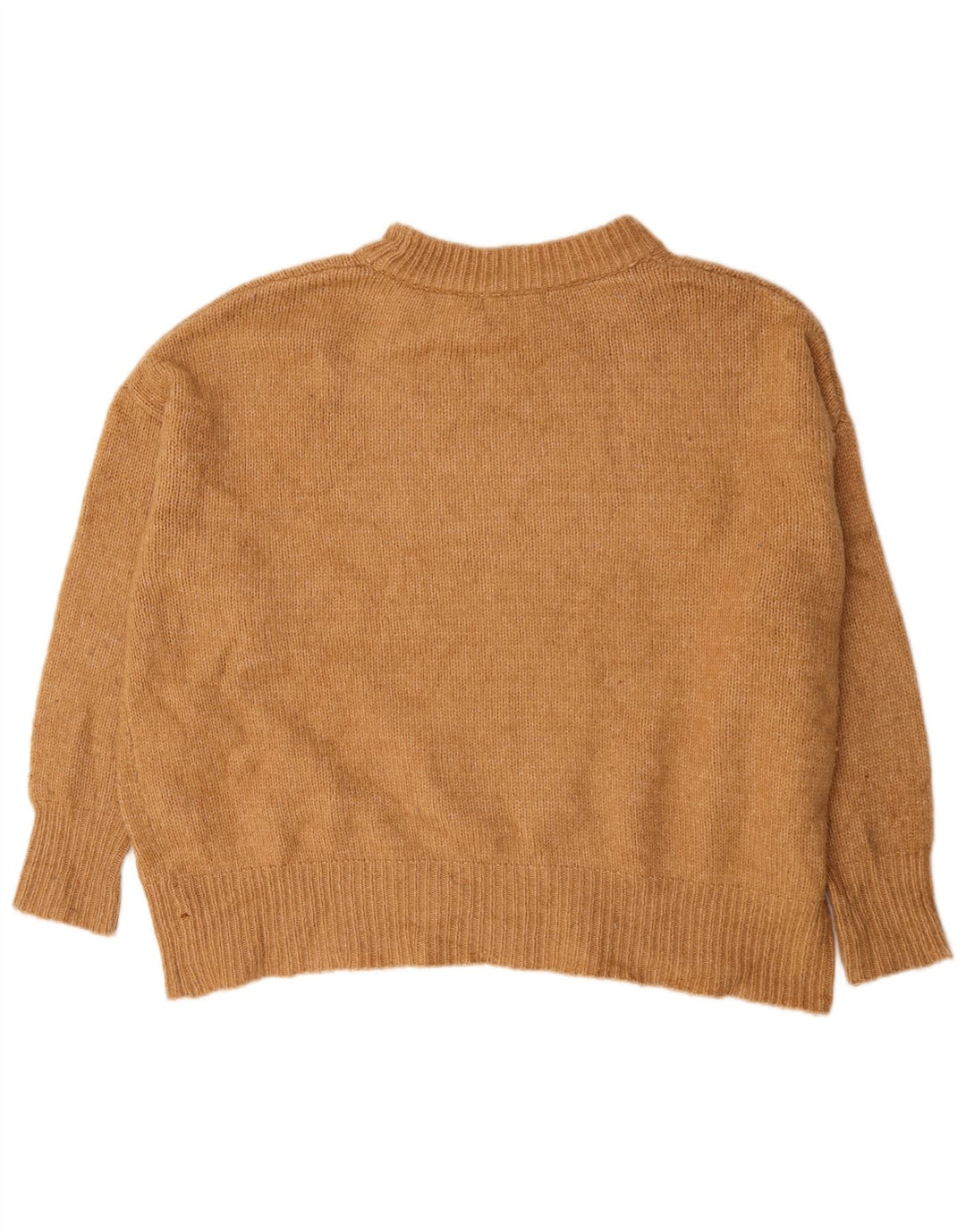 Zara Suéter feminino oversized com gola tartaruga Reino Unido 10 pequeno bege acrílico