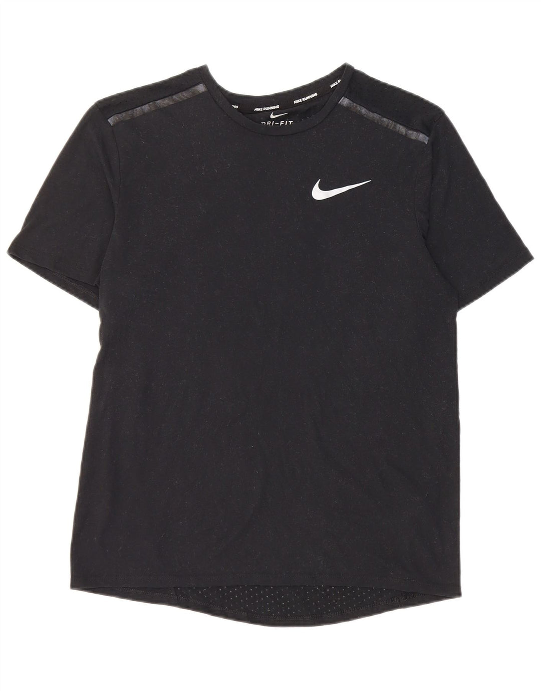 Nike Mens Running T-Shirt Top Pequeno Poliéster Preto