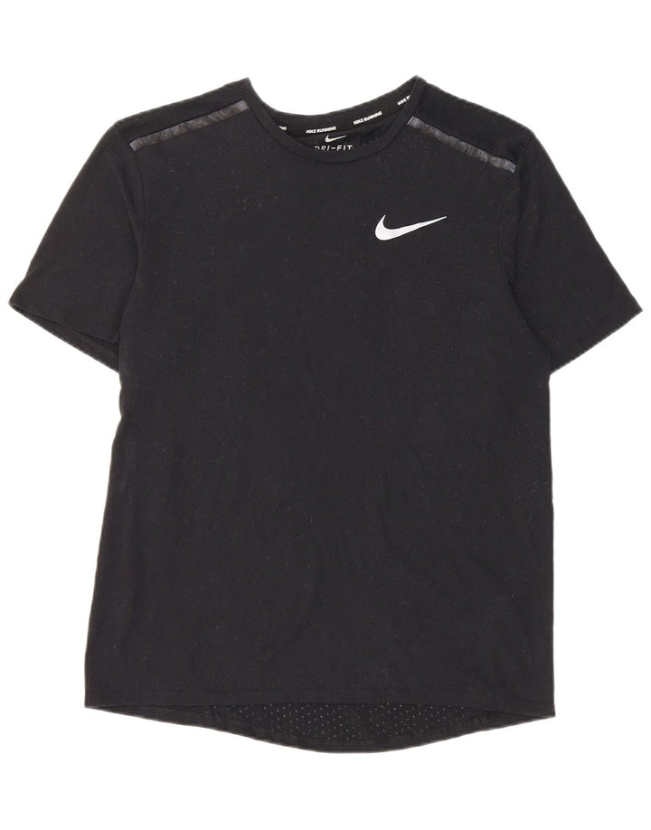 Nike Mens Running T-Shirt Top Pequeno Poliéster Preto
