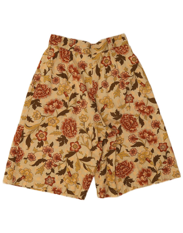 Shorts Chino feminino vintage de cintura alta IT 42 médio W26 bege floral