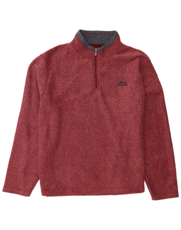 Weird Fish Mens Zip Neck Fleece Jumper 4XL Borgonha Poliéster