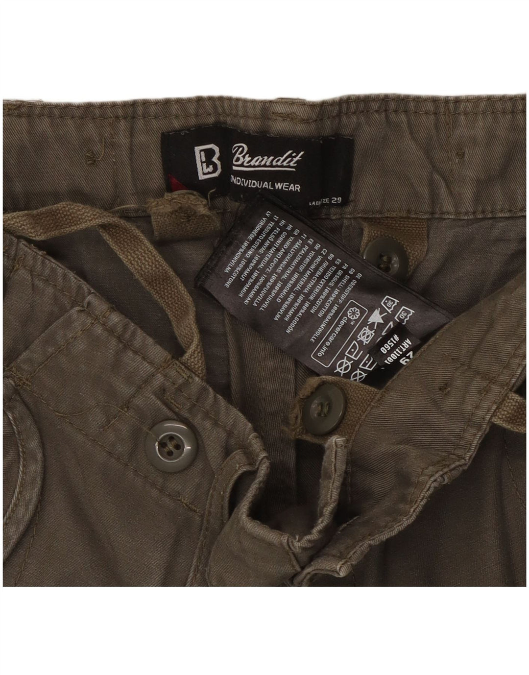 Calça cargo feminina Brandit W29 L29 algodão cáqui