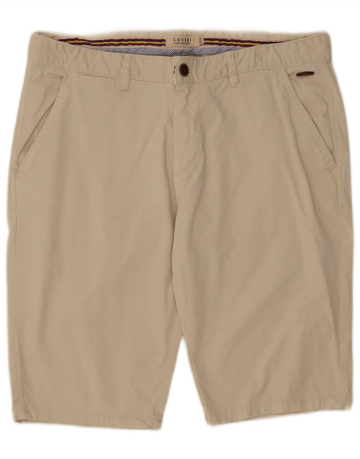 COVERI Mens Chino Shorts IT 52 XL W38 Algodão Bege