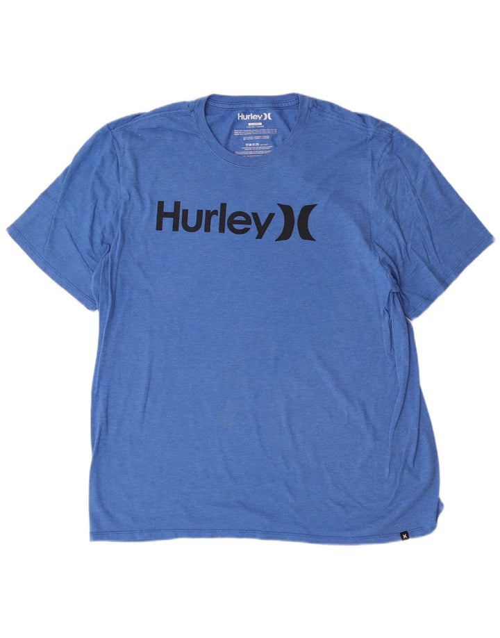 Camiseta gráfica masculina Hurley XL azul poliéster
